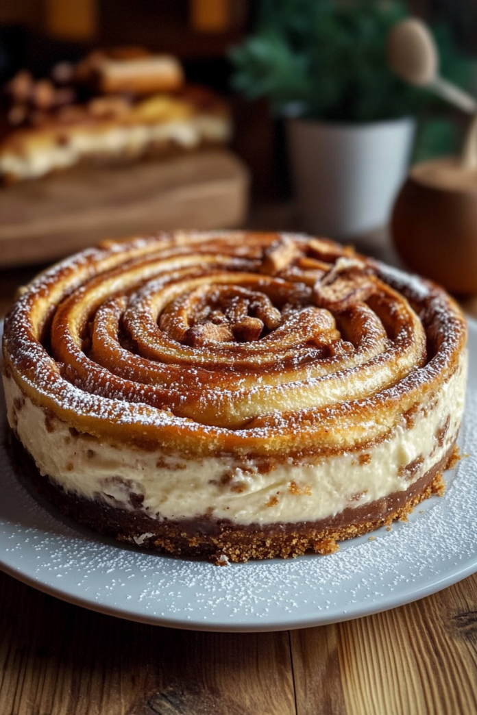 Cinnamon Roll Honeybun Cheesecake