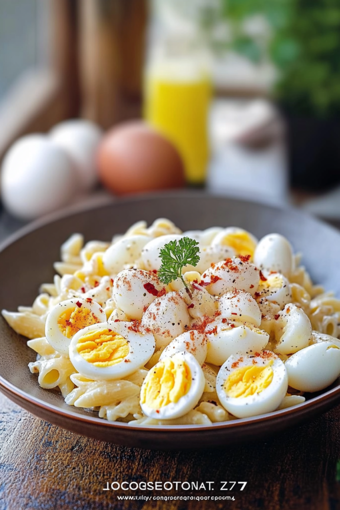 Easy Deviled Egg Delight Pasta Salad Recipe