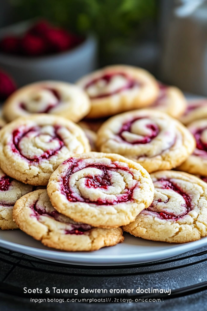 Sweet & Tangy Raspberry Swirl Cookies