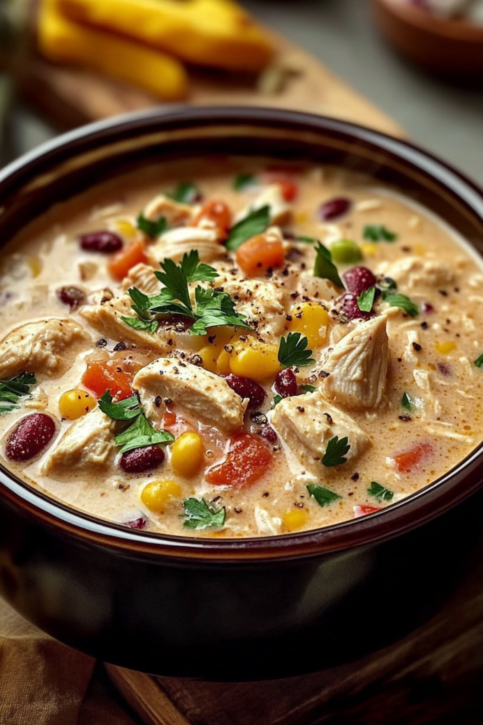 Creamy Chicken Chili Crockpot Magic