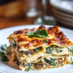 Creamy Spinach & Mushroom Lasagna – A Vegetarian Delight