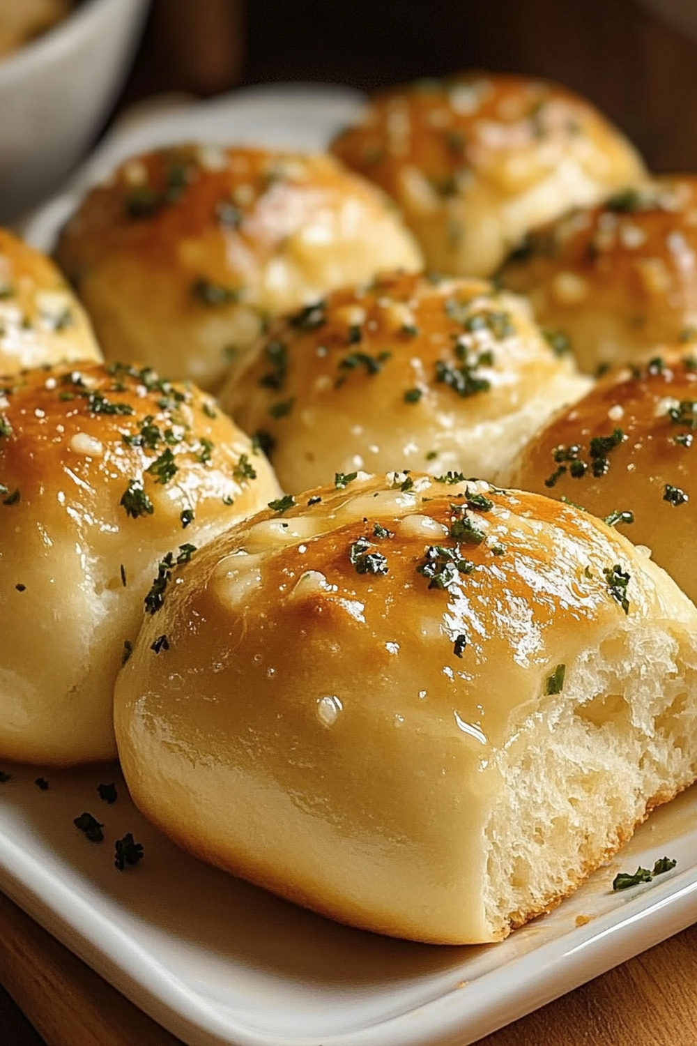Easy Garlic Butter Dinner Rolls – Soft & Fluffy Recipe