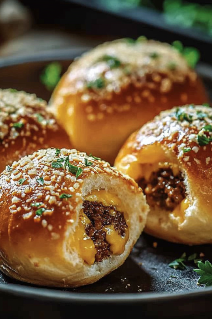 Garlic Parmesan Cheeseburger Bombs