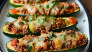 Ground Turkey Taco Zucchini Boats