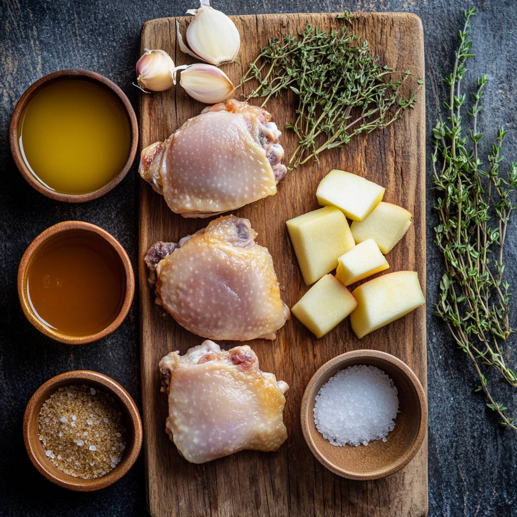 Apple Cider Braised Chicken Thighs ingredients