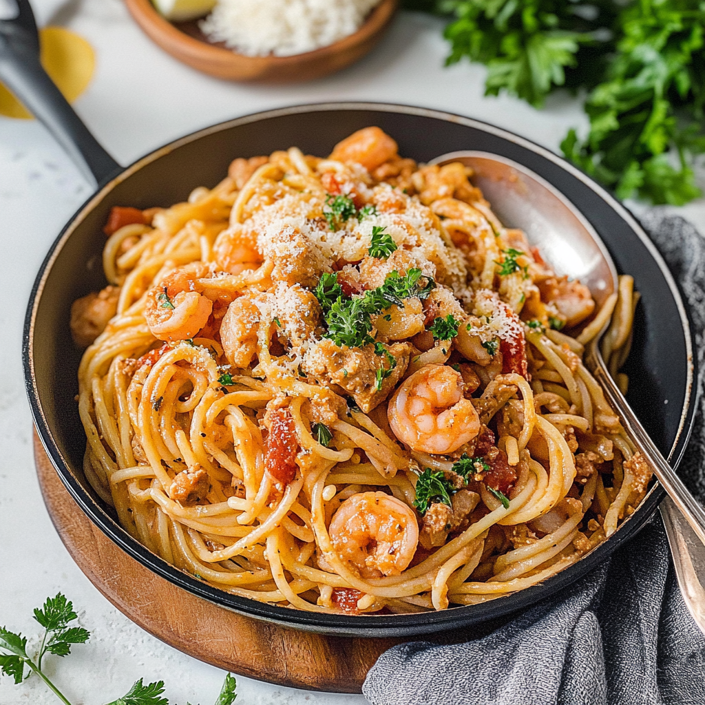 Cajun Pasta with Sausage, Shrimp & Chicken