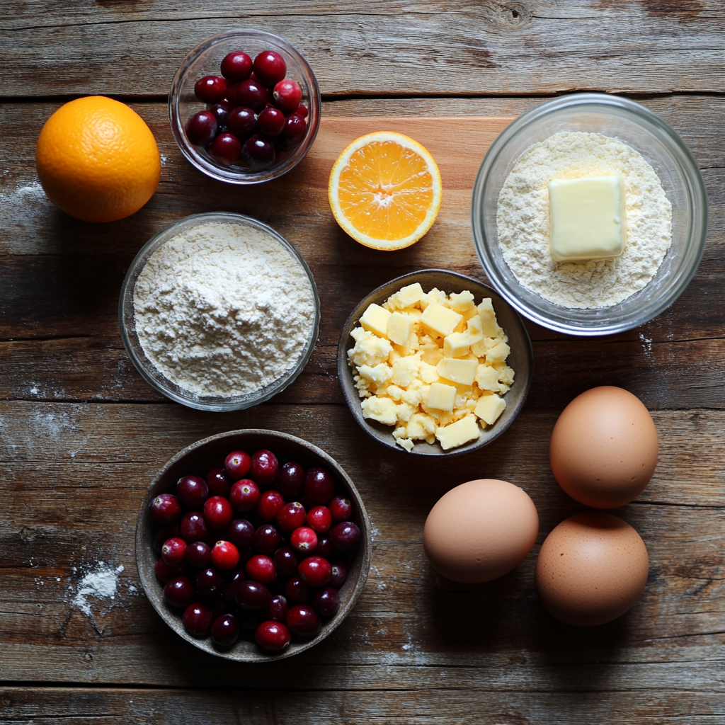 Cranberry Orange Bundt Cake ingredients