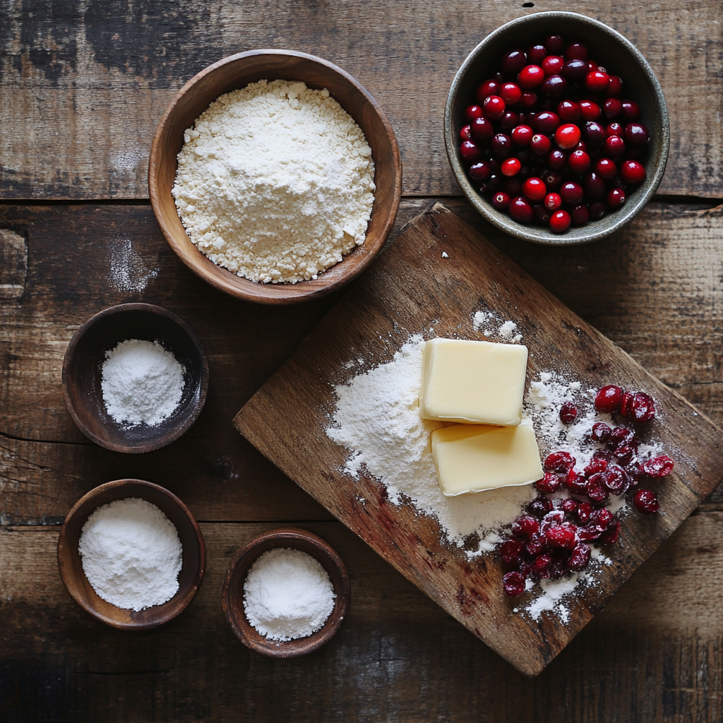 Cranberry Shortbread Bars ingredients