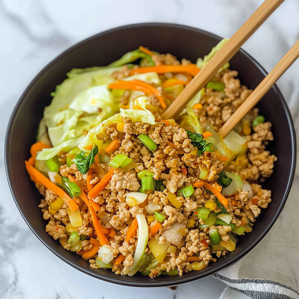 Ground Turkey Egg Roll in a Bowl