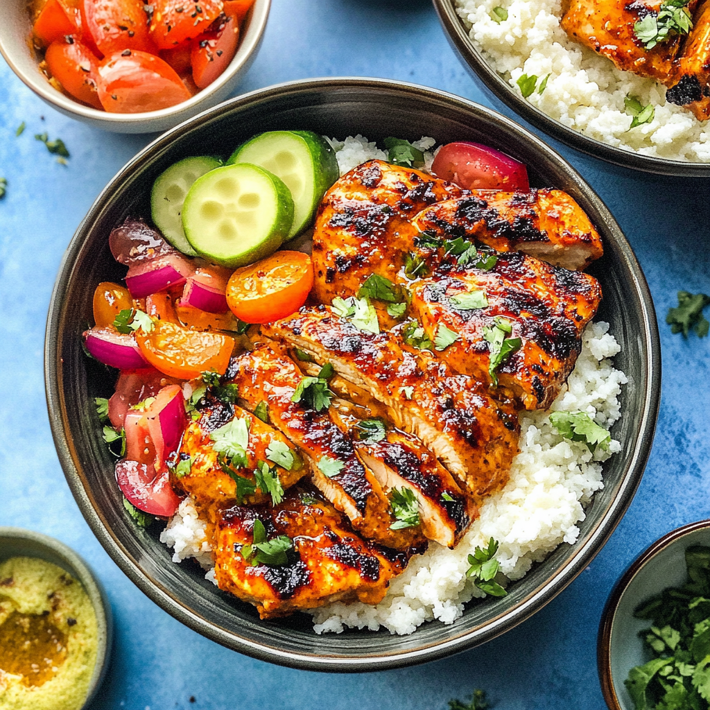 Hot Honey Harissa Chicken Bowls