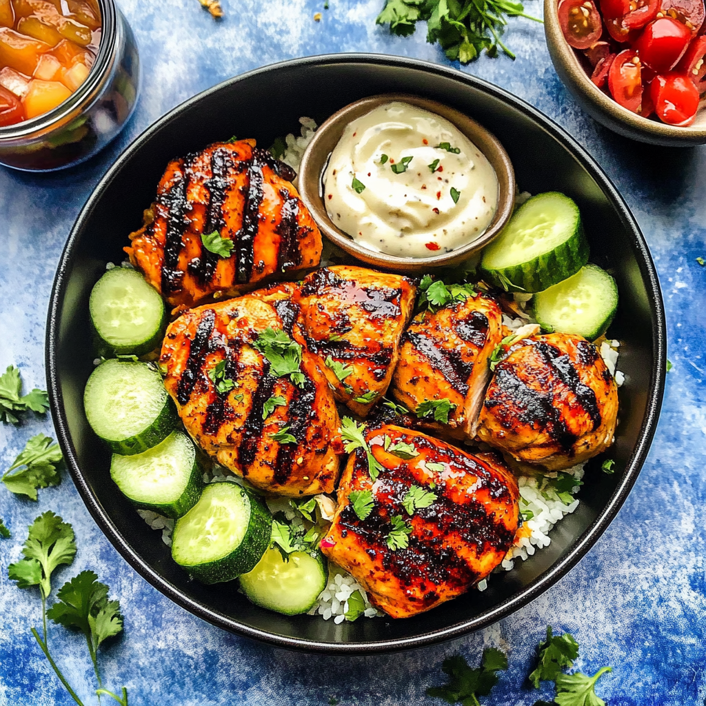 Hot Honey Harissa Chicken Bowls