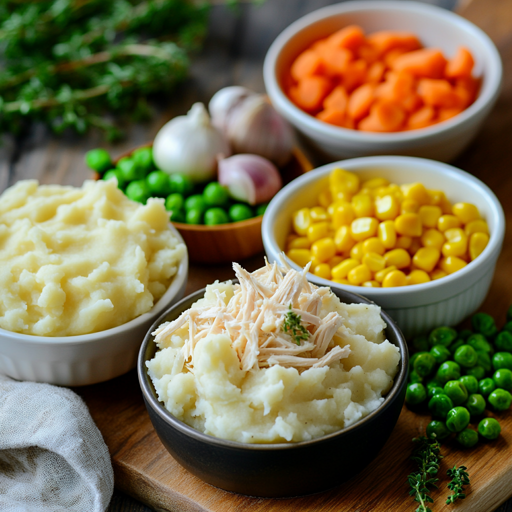 Leftover Turkey Shepherd’s Pie ingredients