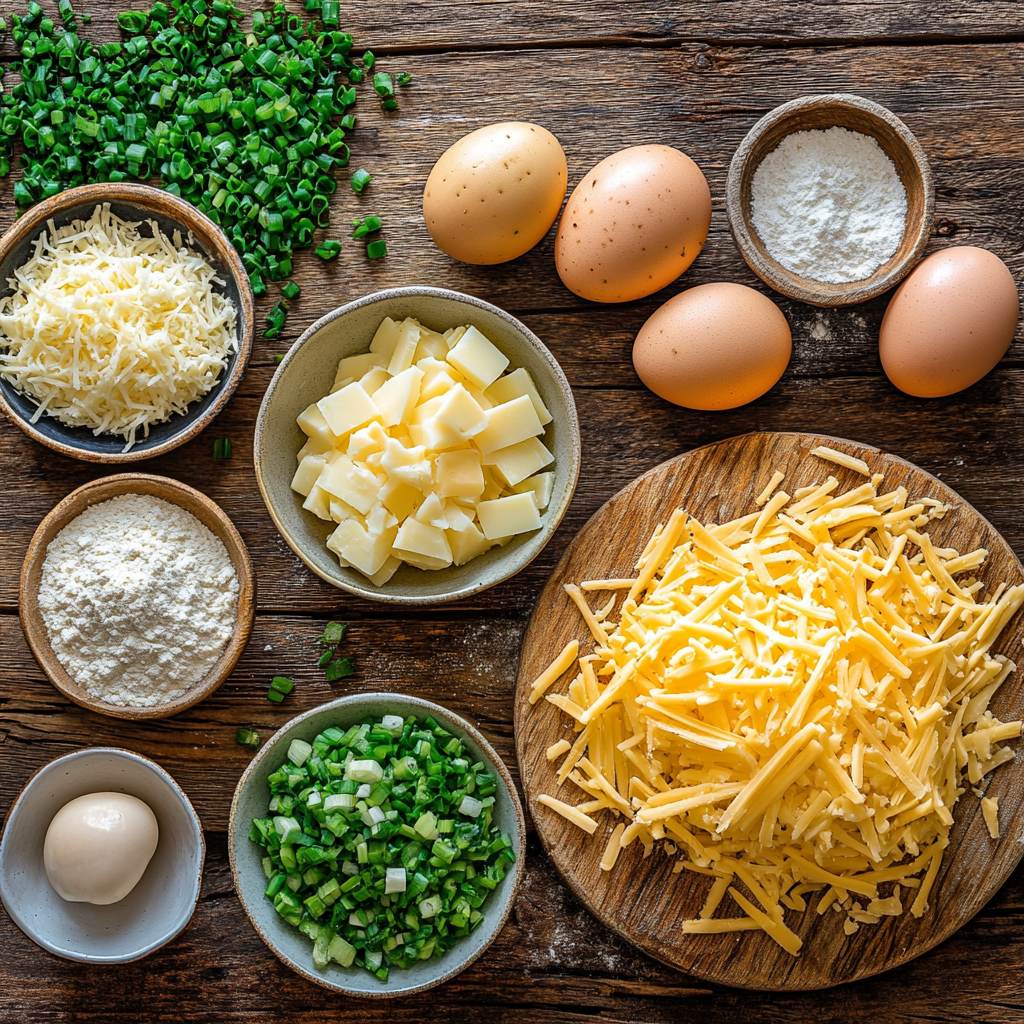 Loaded Cheesy Potato Waffles ingredients