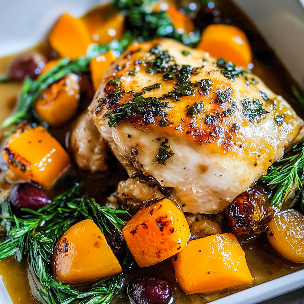 Maple Dijon Chicken With Butternut Squash