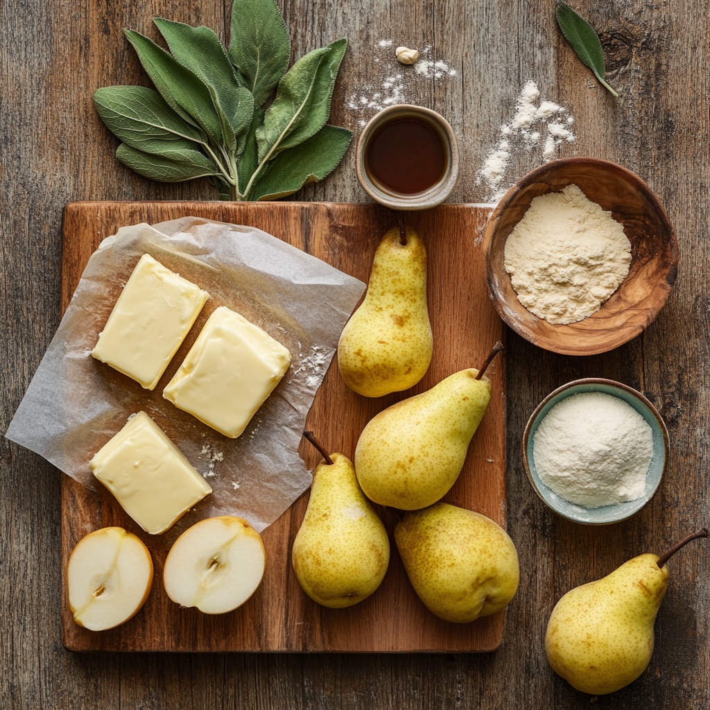 Pear Tarte Tatin ingredients