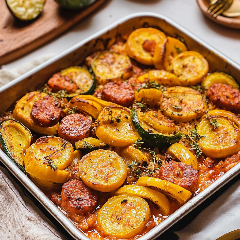Sheet Pan Delicata Squash with Chicken Sausage