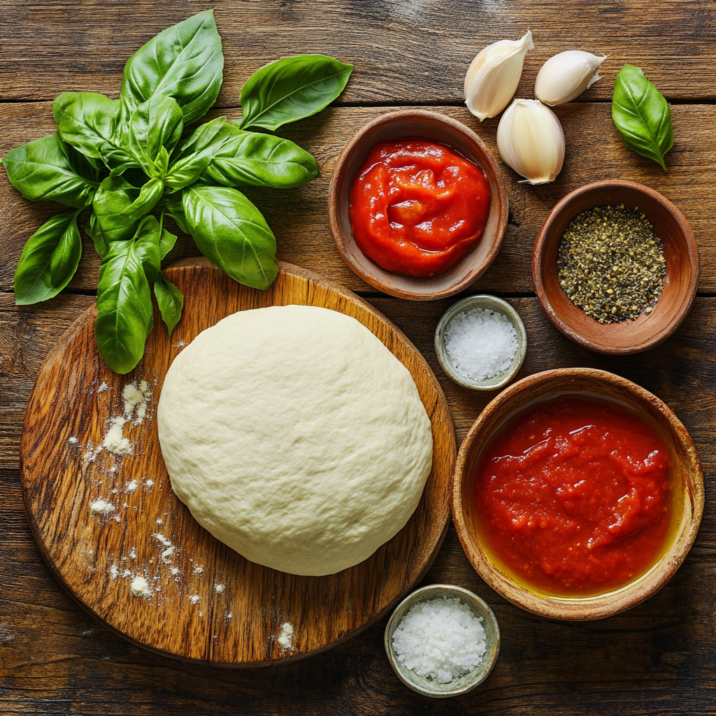 Sheet Pan Margherita Pizza ingredients