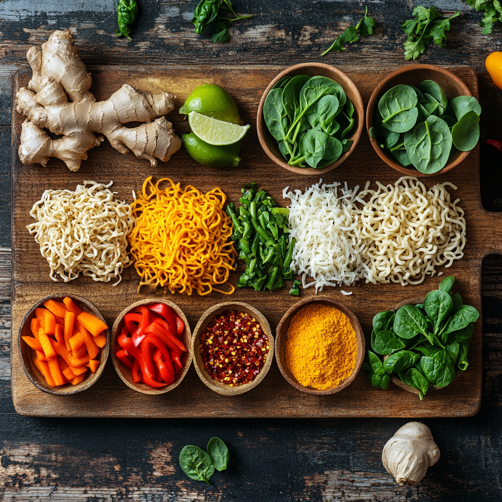 Vegan Curry Ramen Noodles ingredients