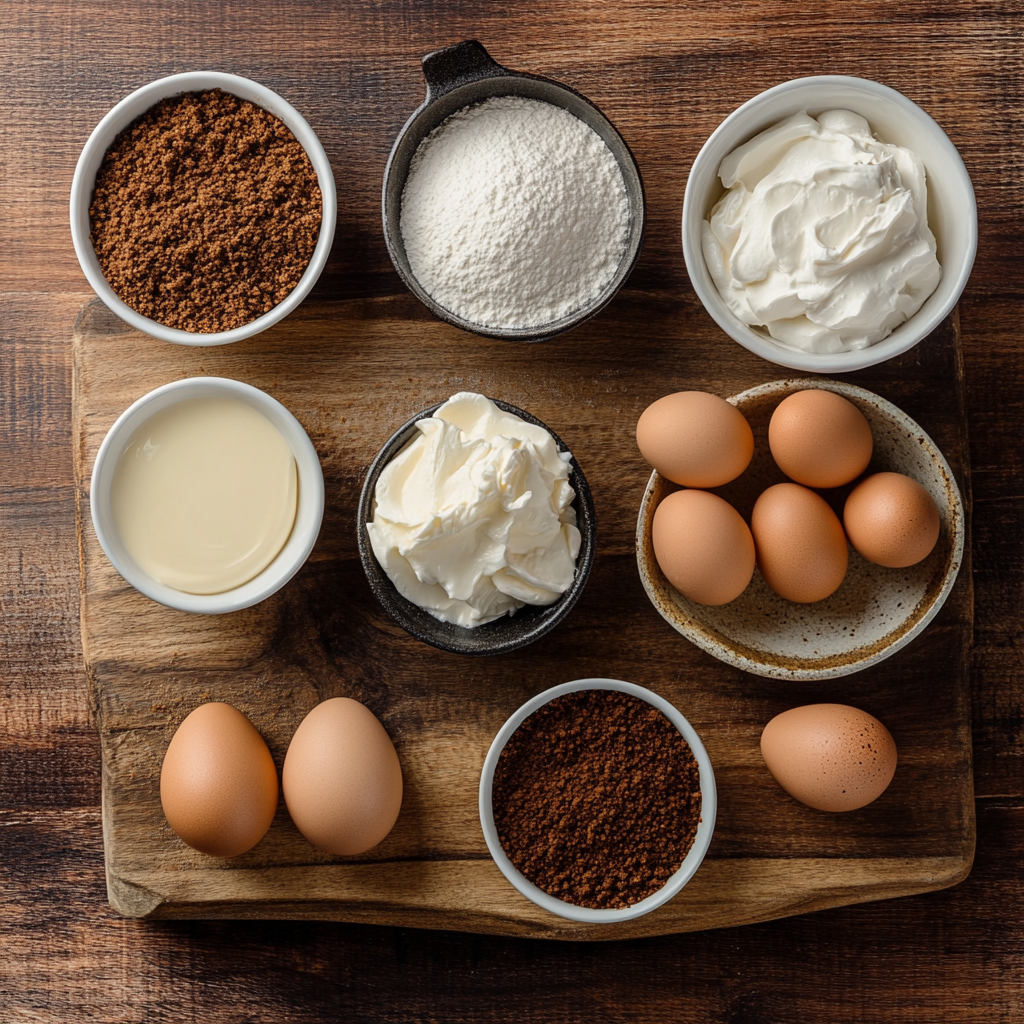 Baked Coffee Cheesecake ingredients