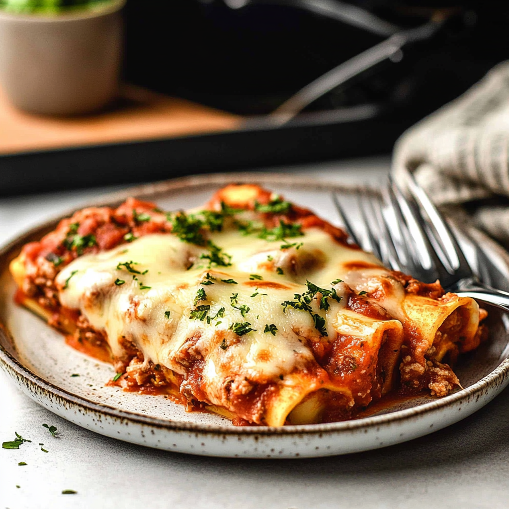 Beef and Cheese Manicotti