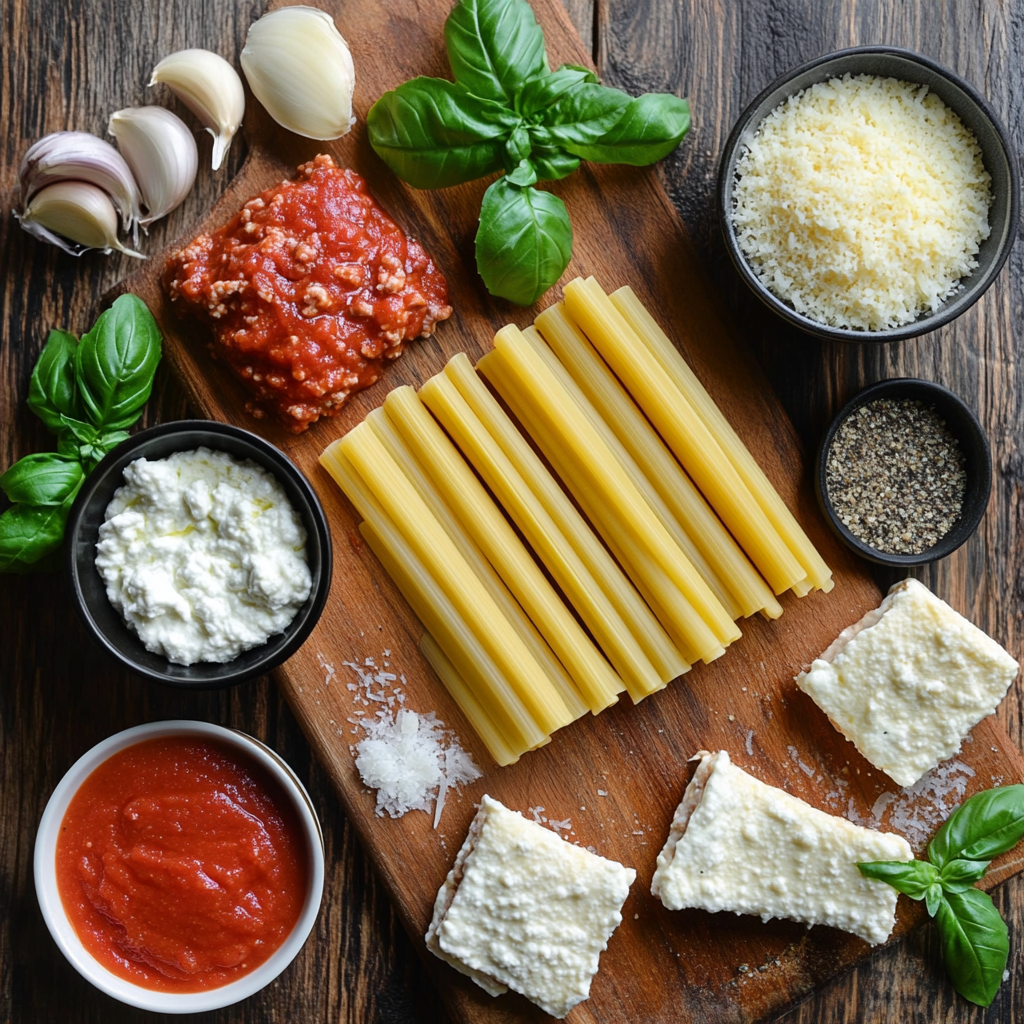 Beef and Cheese Manicotti ingredients
