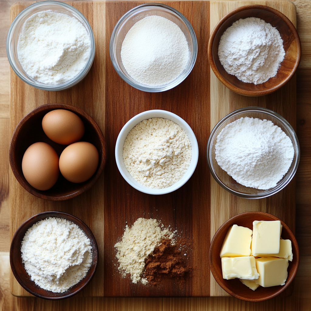 Christmas Spice Cake with Eggnog Buttercream ingredients