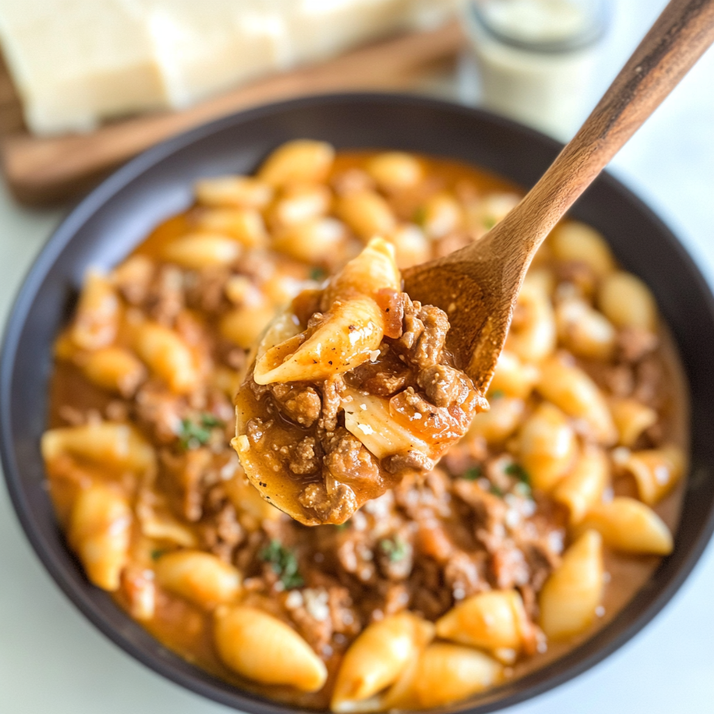Creamy Beef and Shells