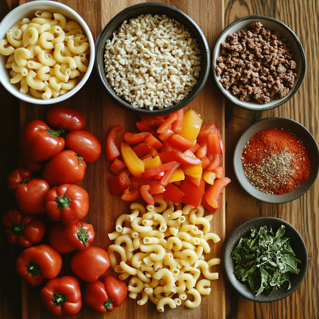 Crock Pot American Goulash ingredients