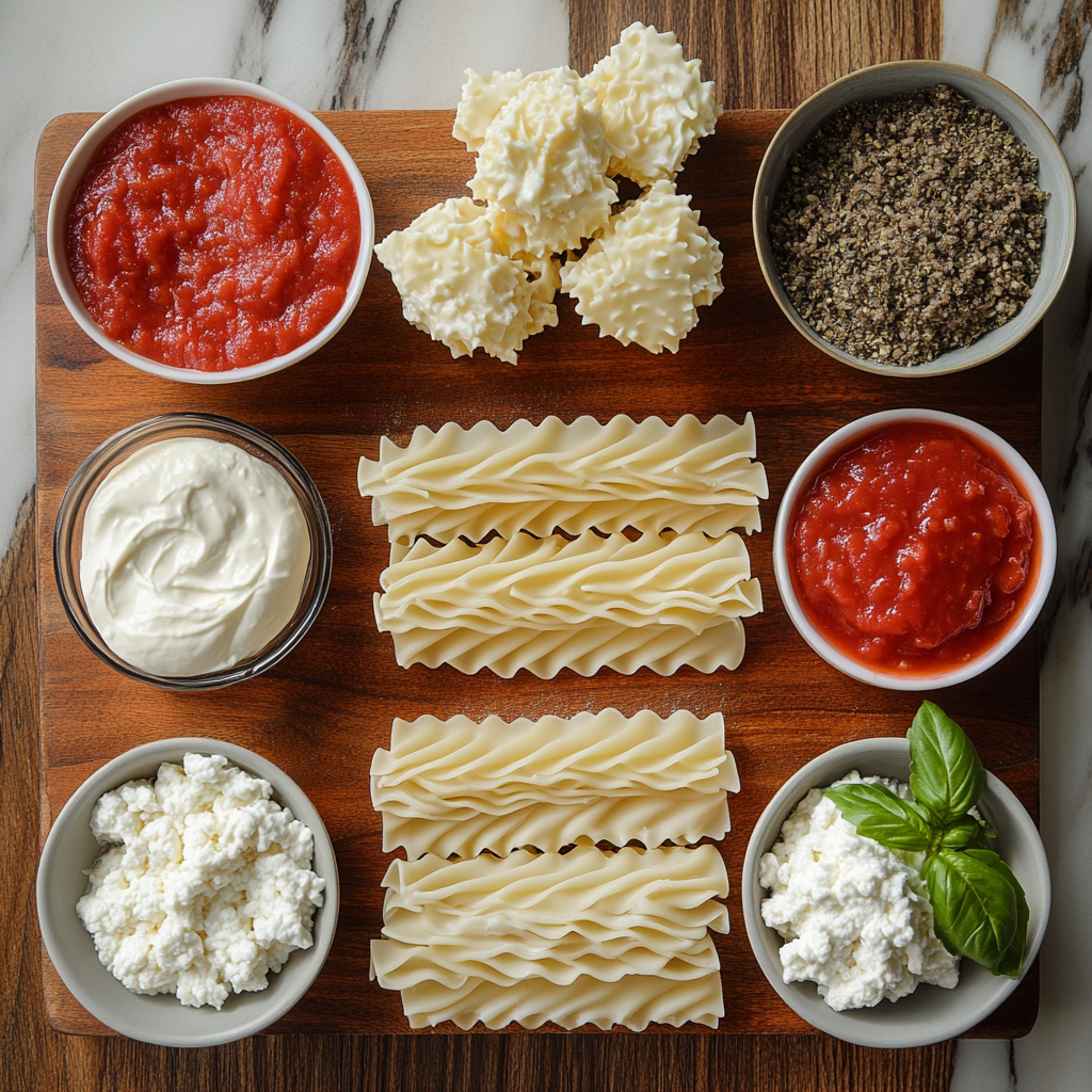 Crockpot Lazy Lasagna ingredients