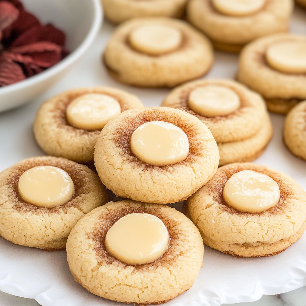 Eggnog Thumbprint Cookies