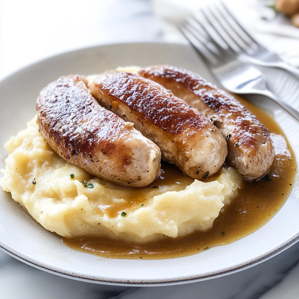 Homemade Chicken Bangers & Mash