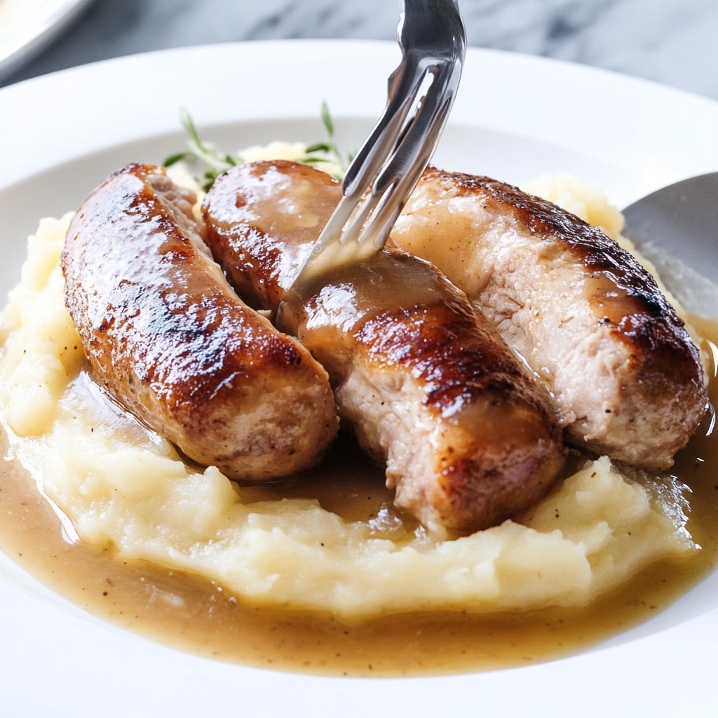 Homemade Chicken Bangers & Mash