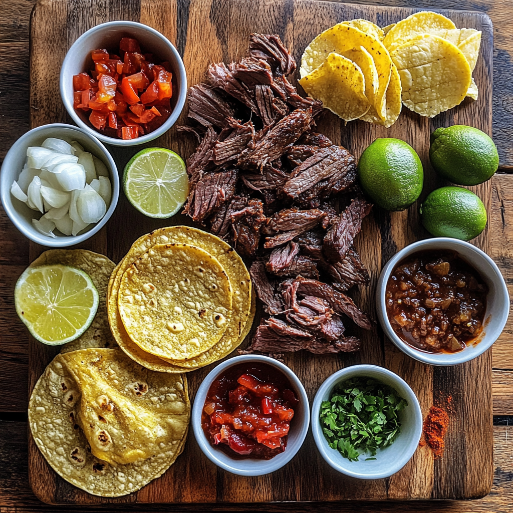 Honey Chipotle Shredded Beef Tacos ingredients