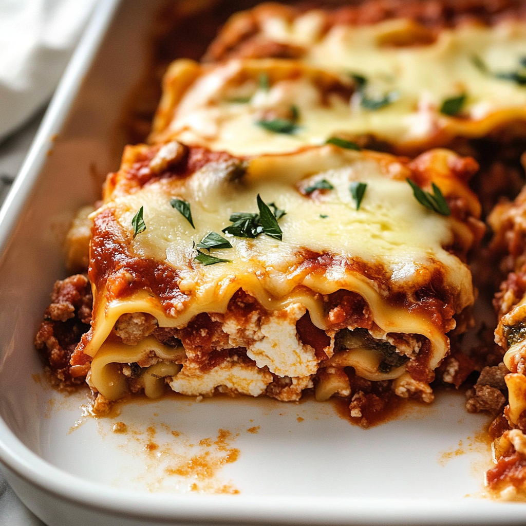 Lasagna Roll Ups with Cottage Cheese