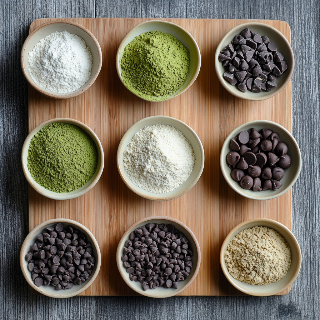 Matcha Chocolate Chip Cookies ingredients