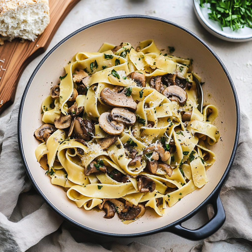 Miso Pappardelle Mushroom Pasta