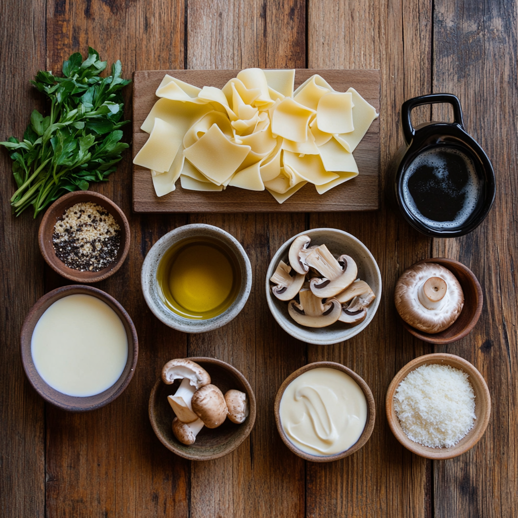 Miso Pappardelle Mushroom Pasta ingredients