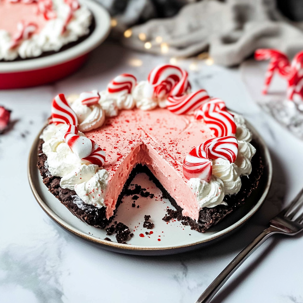 No Bake Christmas Peppermint Pie
