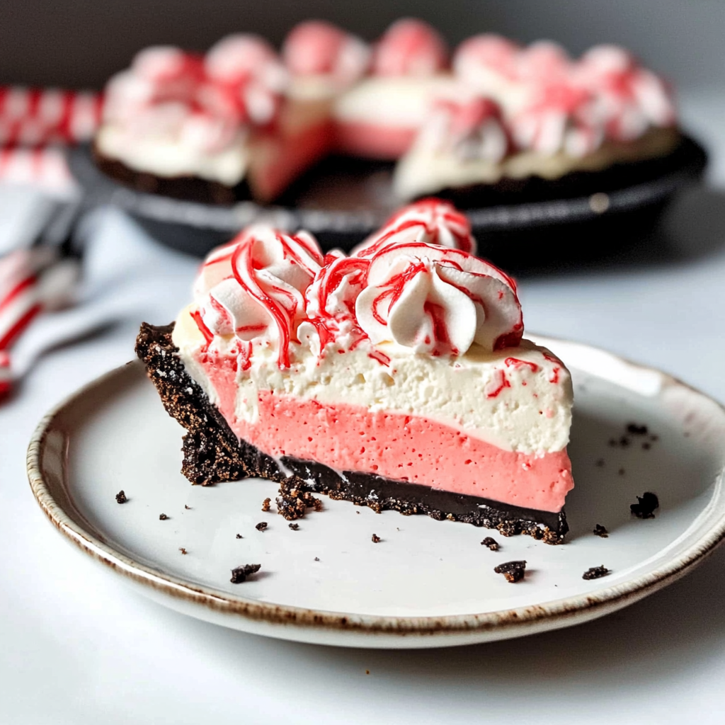 No Bake Christmas Peppermint Pie