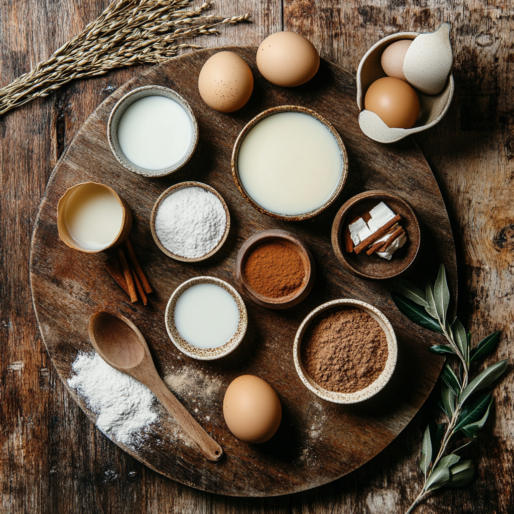 Non-Alcoholic Homemade Eggnog ingredients