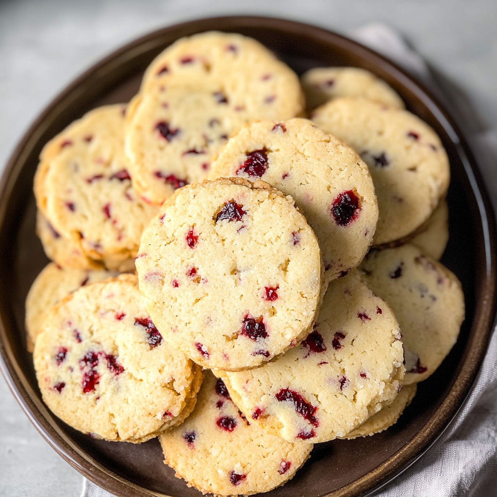 Orange Cranberry Shortbread Cookies