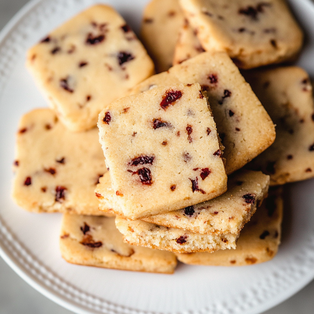 Orange Cranberry Shortbread Cookies