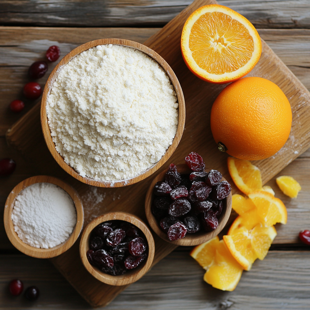 Orange Cranberry Shortbread Cookies ingredients