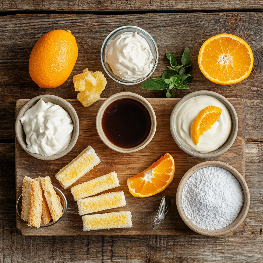 Orange Marmalade Tiramisu ingredients