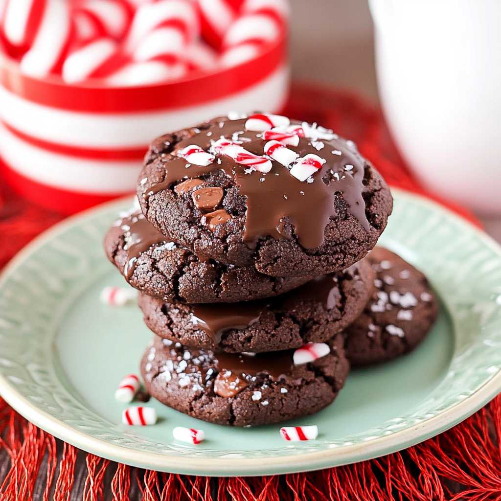 Peppermint Brownie Mix Cookies