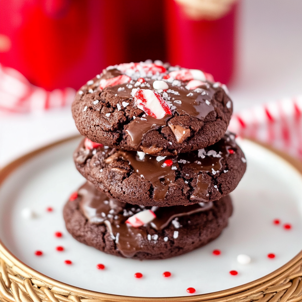 Peppermint Brownie Mix Cookies