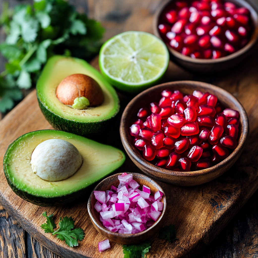 Pomegranate Guacamole ingredients