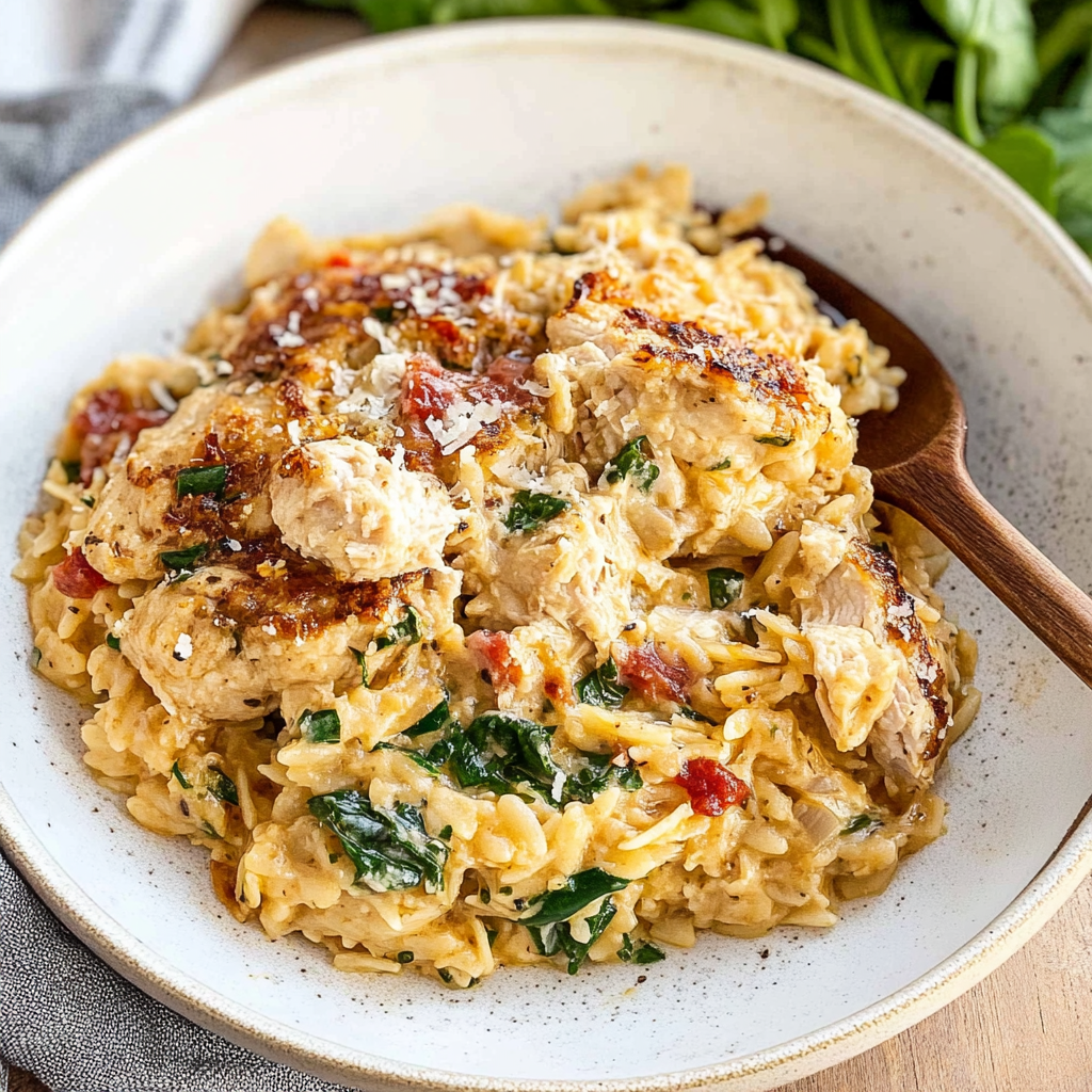 Slow Cooker Parmesan Herb Chicken & Orzo Recipe
