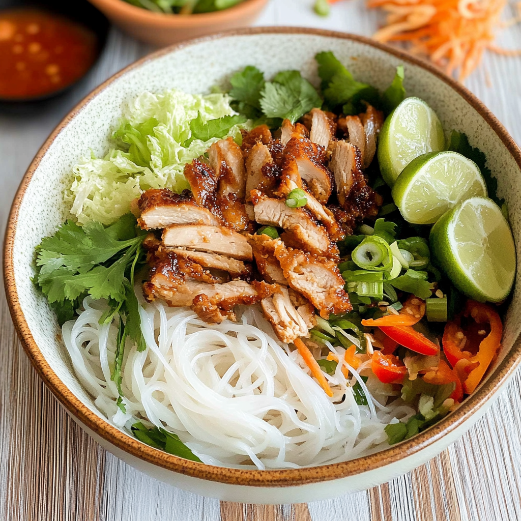 Vietnamese Noodle Bowl with Chicken
