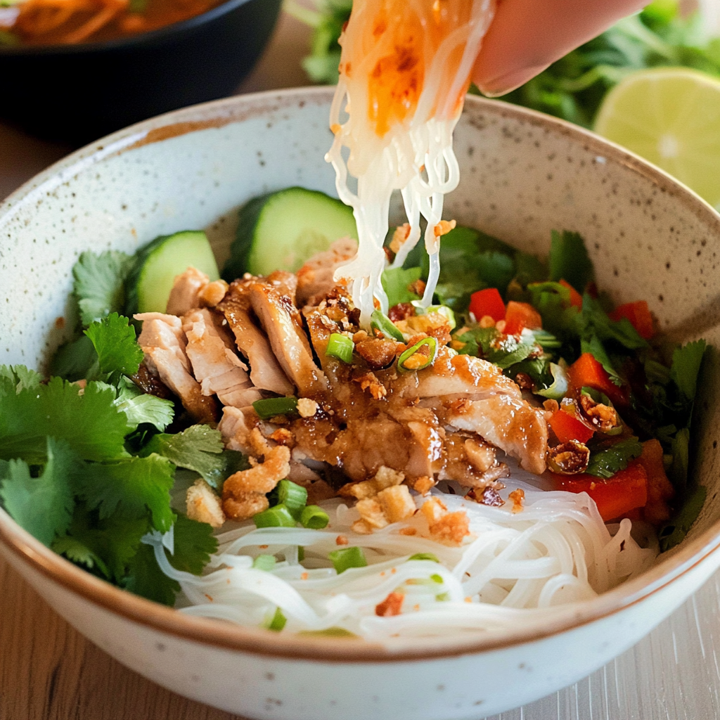 Vietnamese Noodle Bowl with Chicken